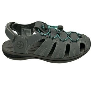 Khombu Womens Sport Sandals Closed Toe Size 9 Grey Fisherman Outdoor Casual NWT